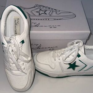 Vintage Havana White Sneakers with Green Star